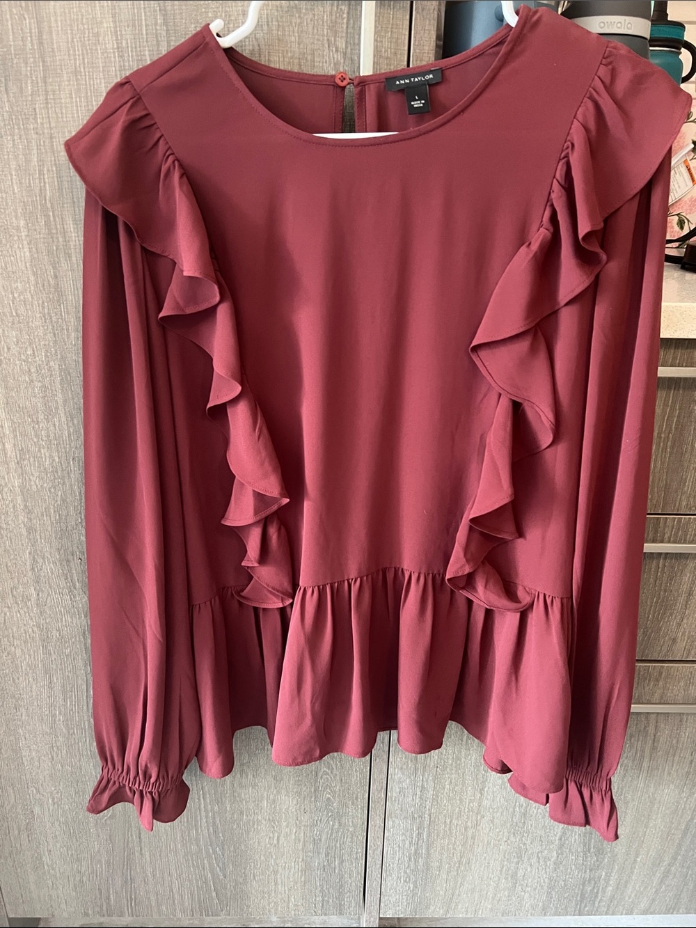 Ann Taylor Ruffled Peplum Blouse